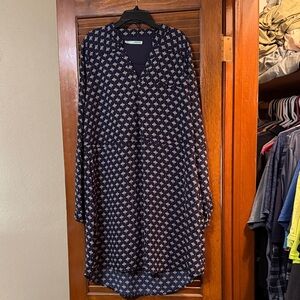 Maurices Dark Blue Geometric Long Sleeve Dress